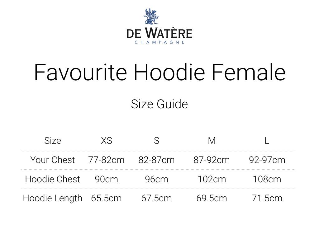 Load image into Gallery viewer, Slim Fit De Watere Premium Ladies Hoodie | size guideFavourite Zip Hoodie Ladies - De-Watere.com 7

