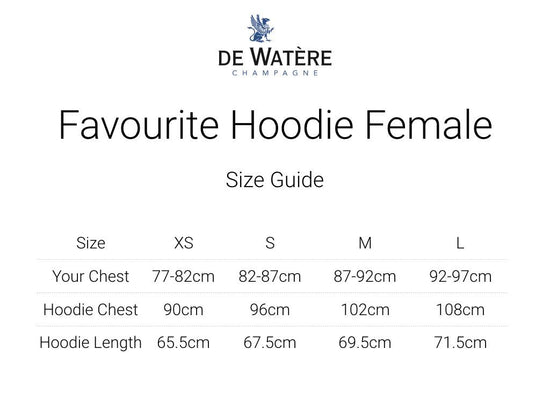 Load image into Gallery viewer, Slim Fit De Watere Premium Ladies Hoodie | size guideFavourite Zip Hoodie Ladies - De-Watere.com 7
