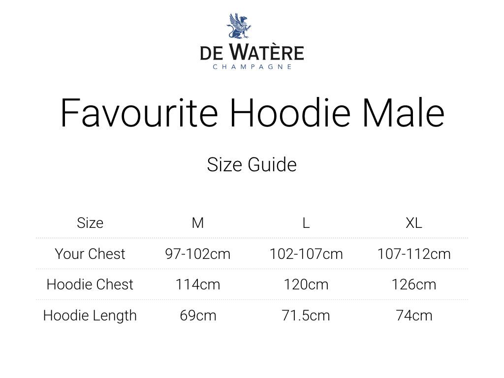 De Watere Favourite Zip Hoodie Men size guide